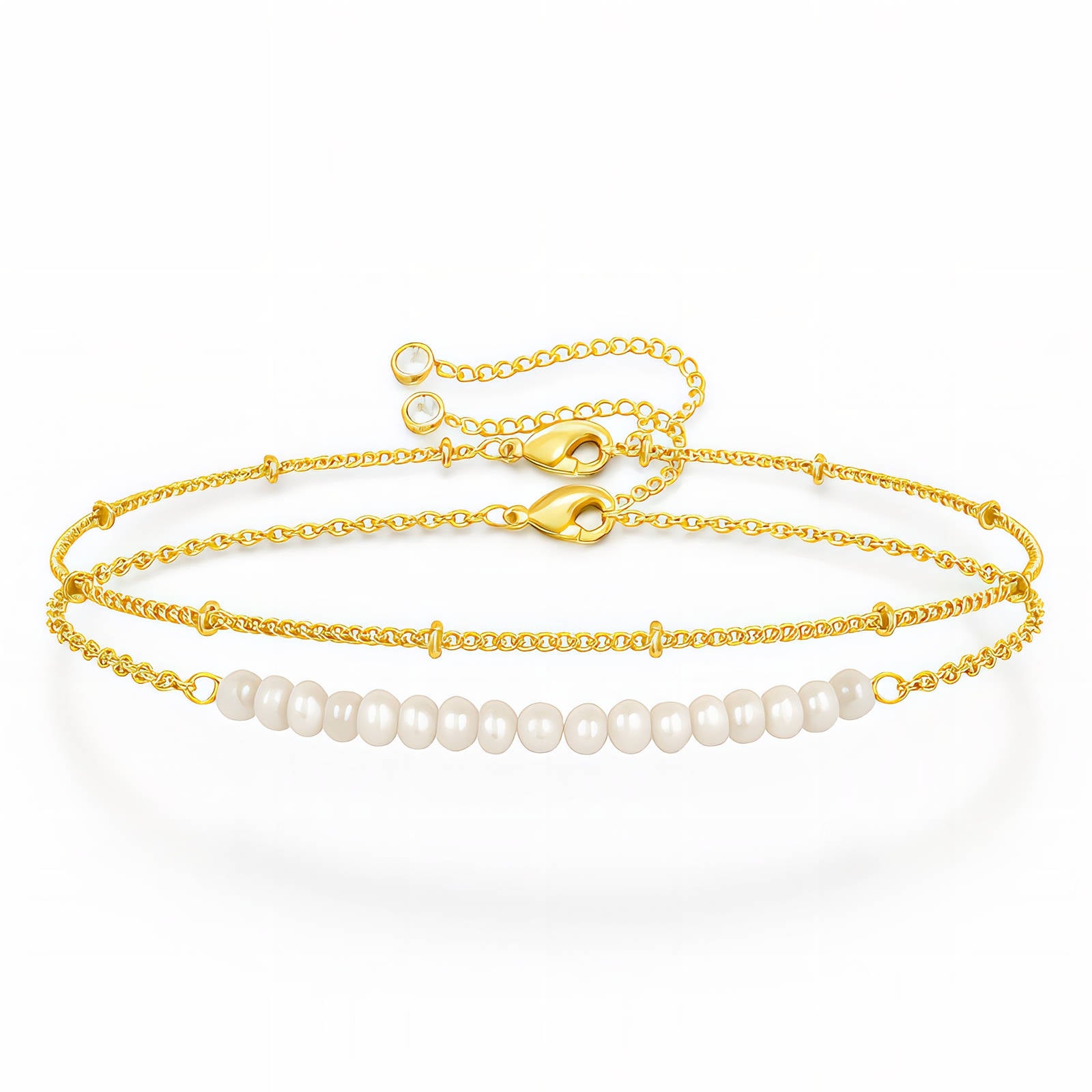 Pearl and Bead Layered Bracelet