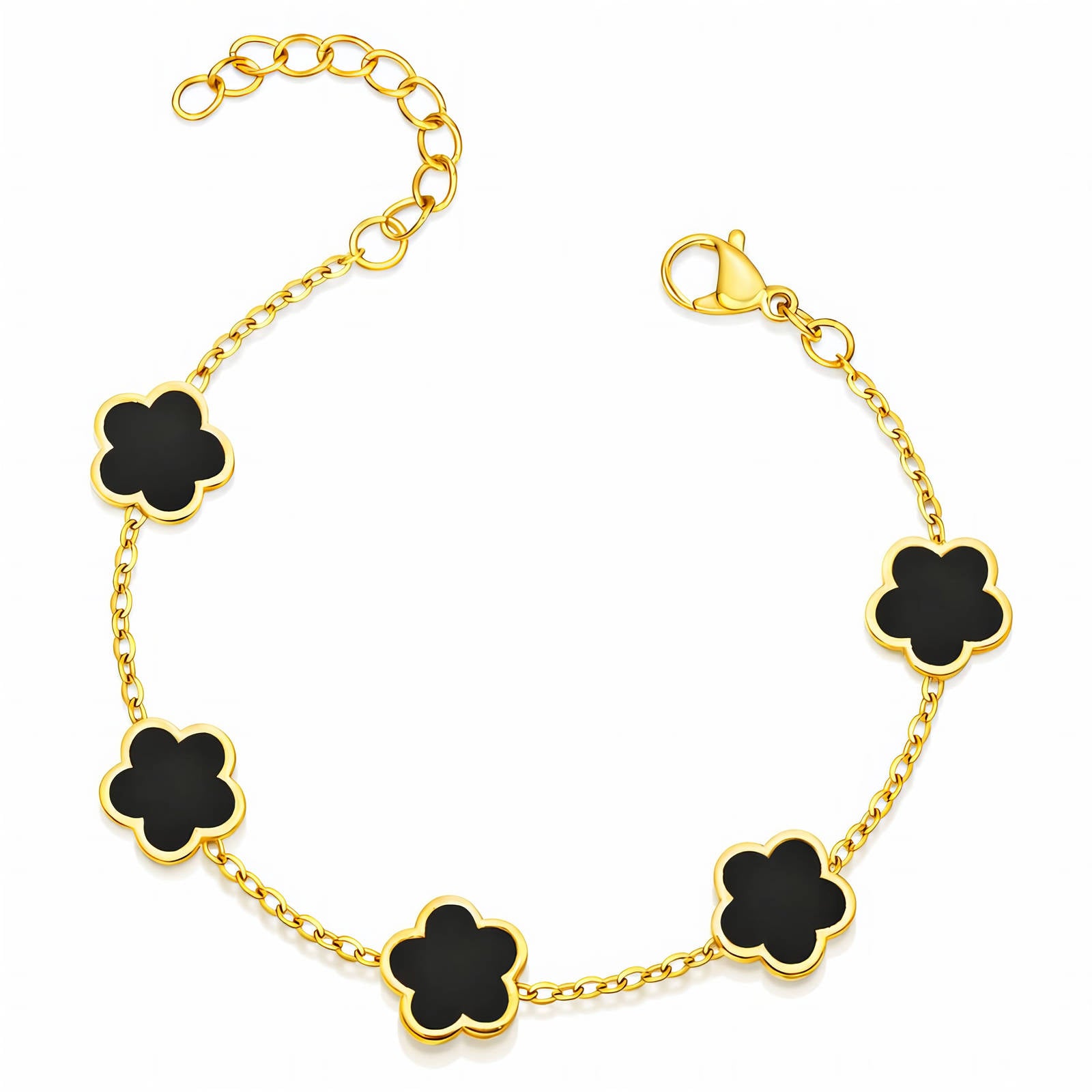 Flower Meadow Fine Bracelet — delicate 18k gold-plated bracelet with floral charms