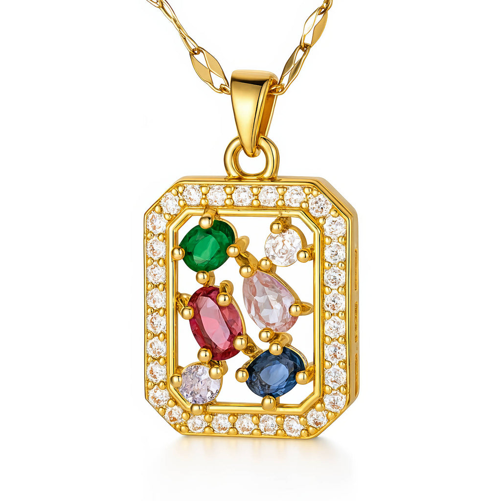 Multi-Gem Pendant Necklace