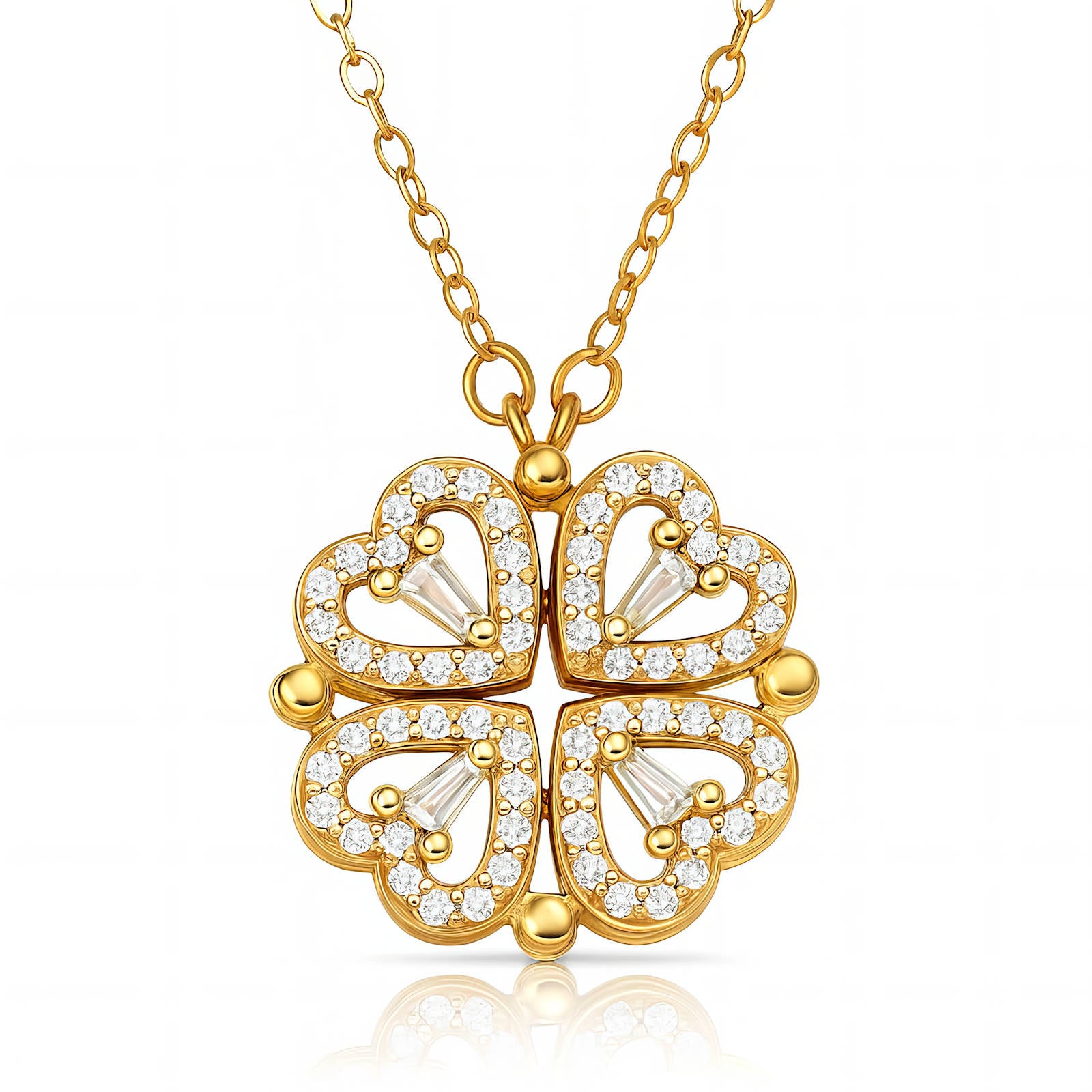 Lucky Clover Pave Necklace