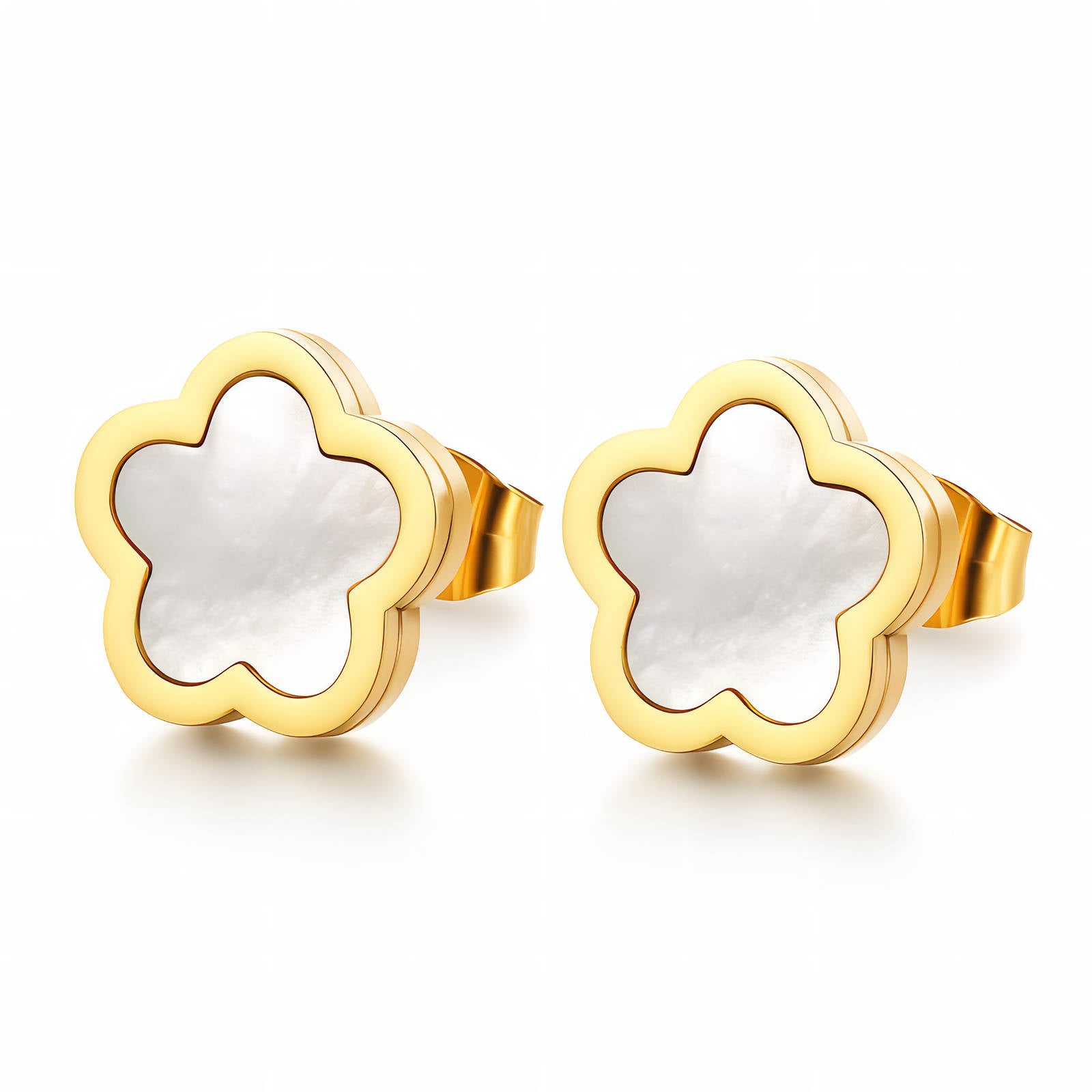 White Blossom Stud Earrings