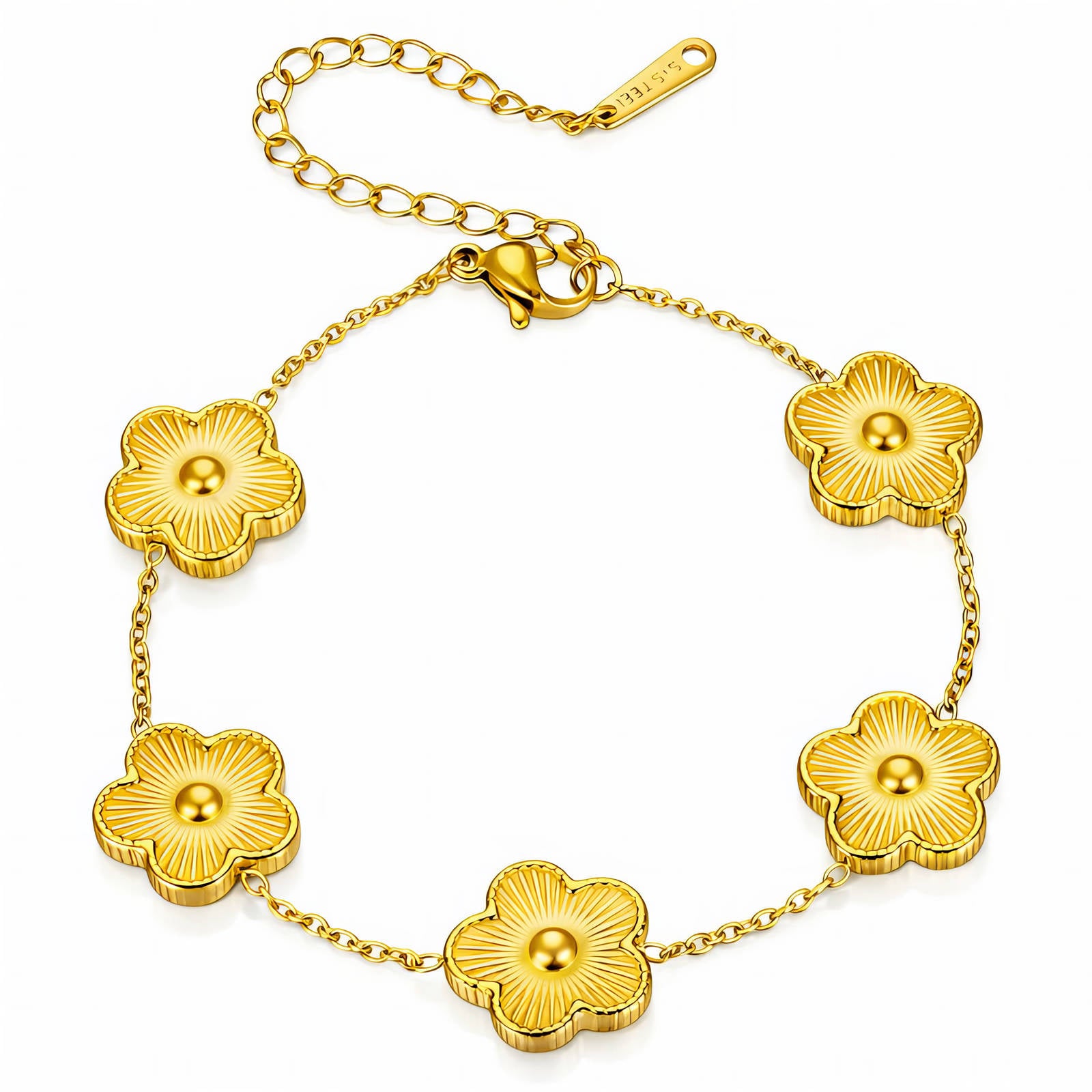 Flower Meadow Bracelet — 18k gold-plated bracelet with floral charms