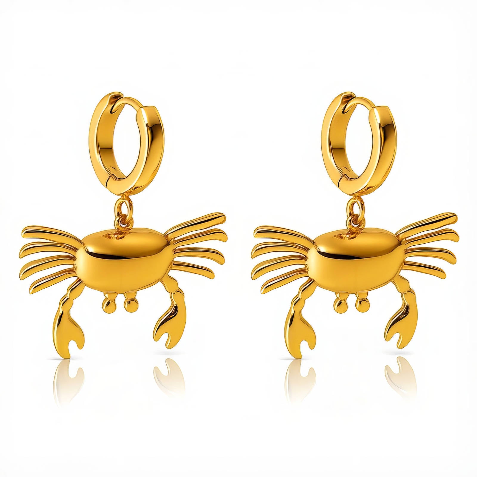 Crabs Earrings — 18k gold-plated stud earrings