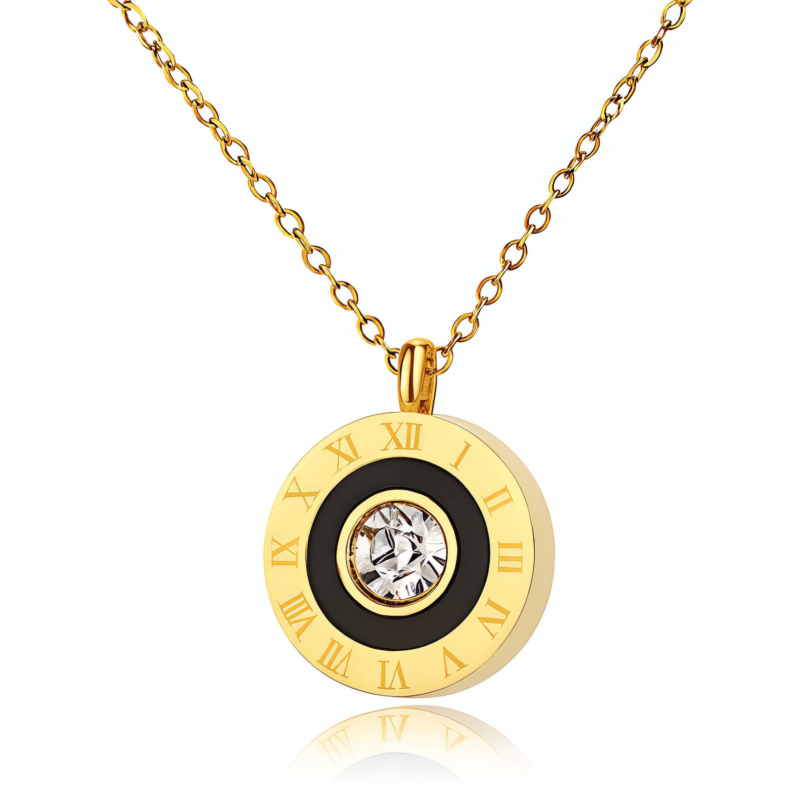 Roman Crystal Disc Necklace