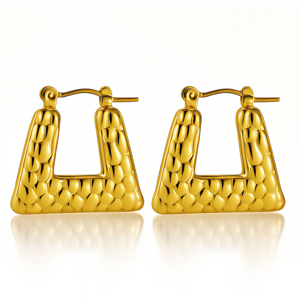 Pebbled Trapezoid Hoops