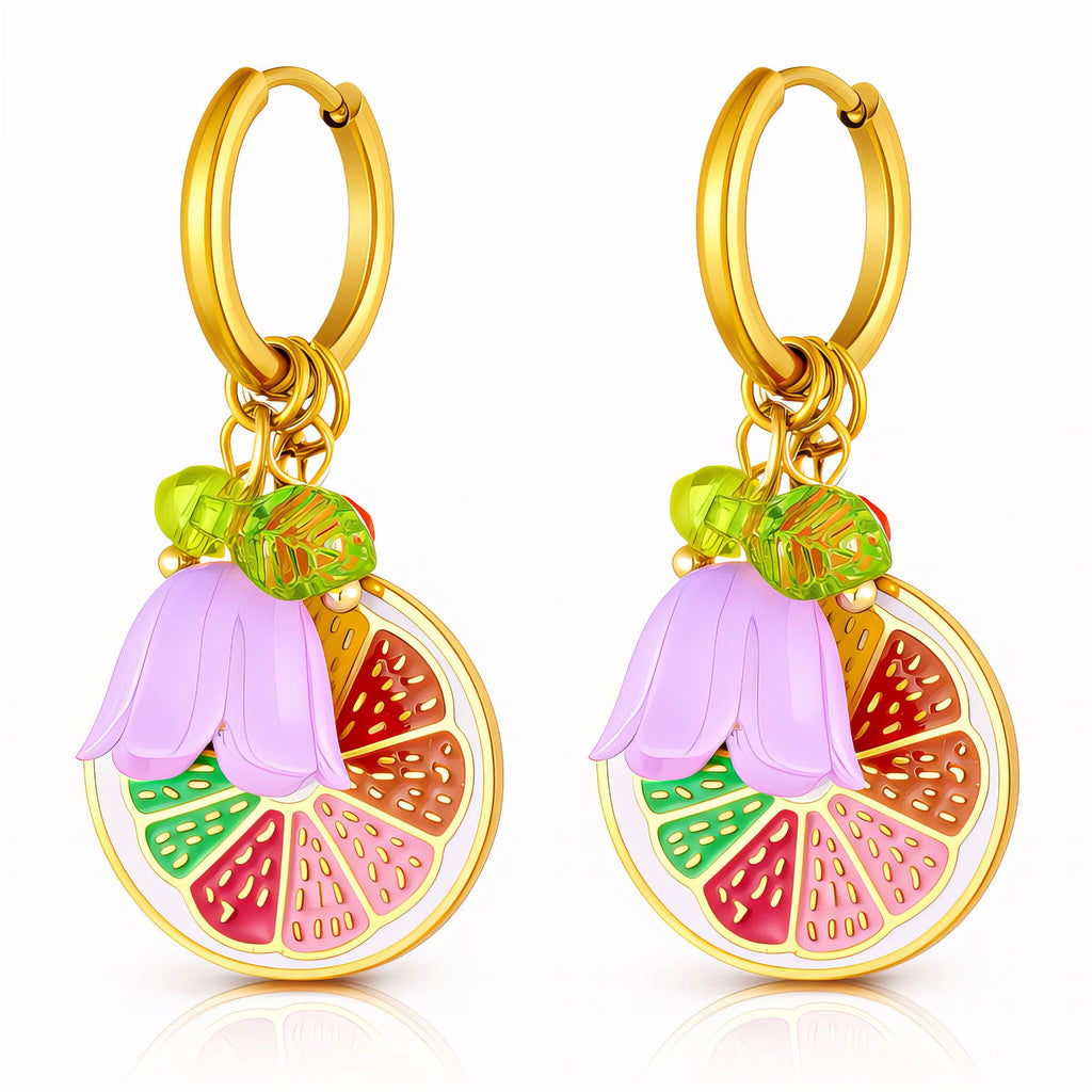 Fruit and Bloom Drop Earrings