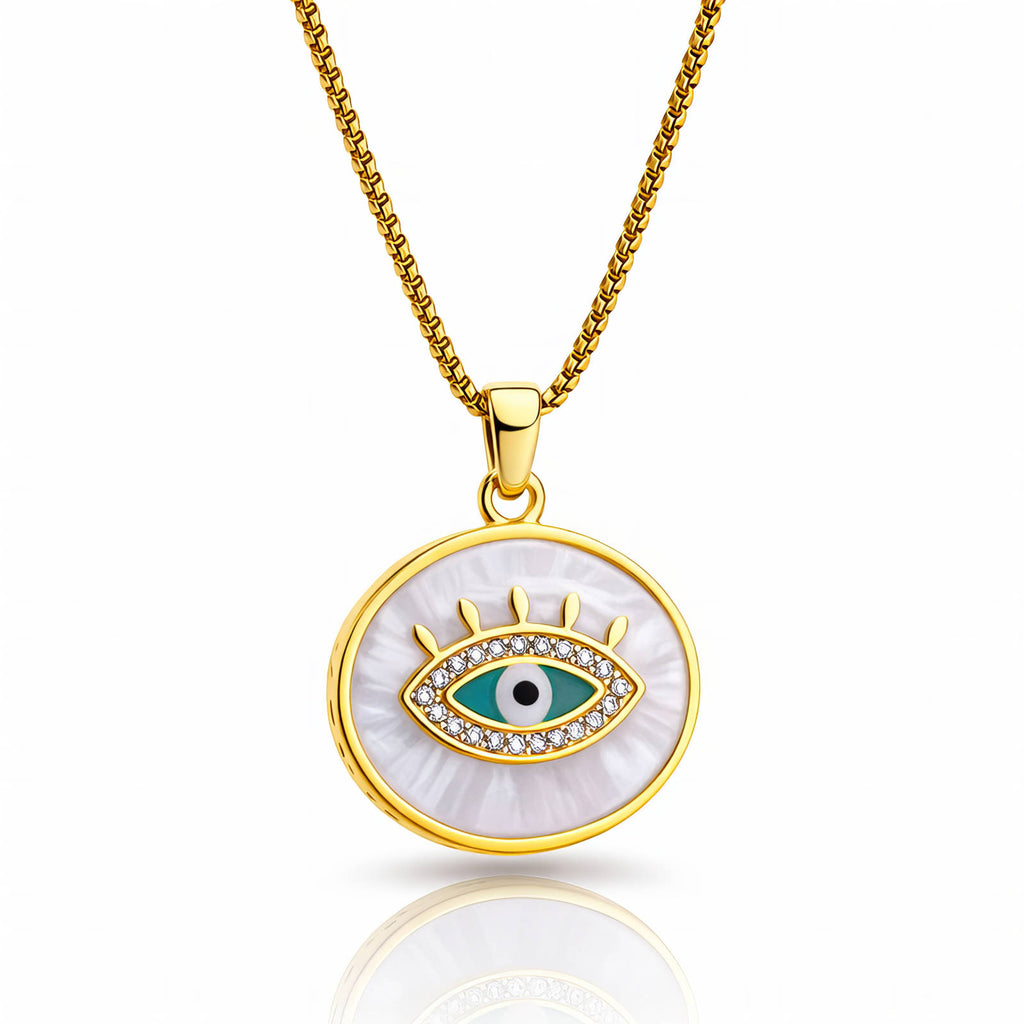 Evil Eye Necklace — 18k gold-plated chain with evil eye charm