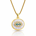 Evil Eye Necklace — 18k gold-plated chain with evil eye charm