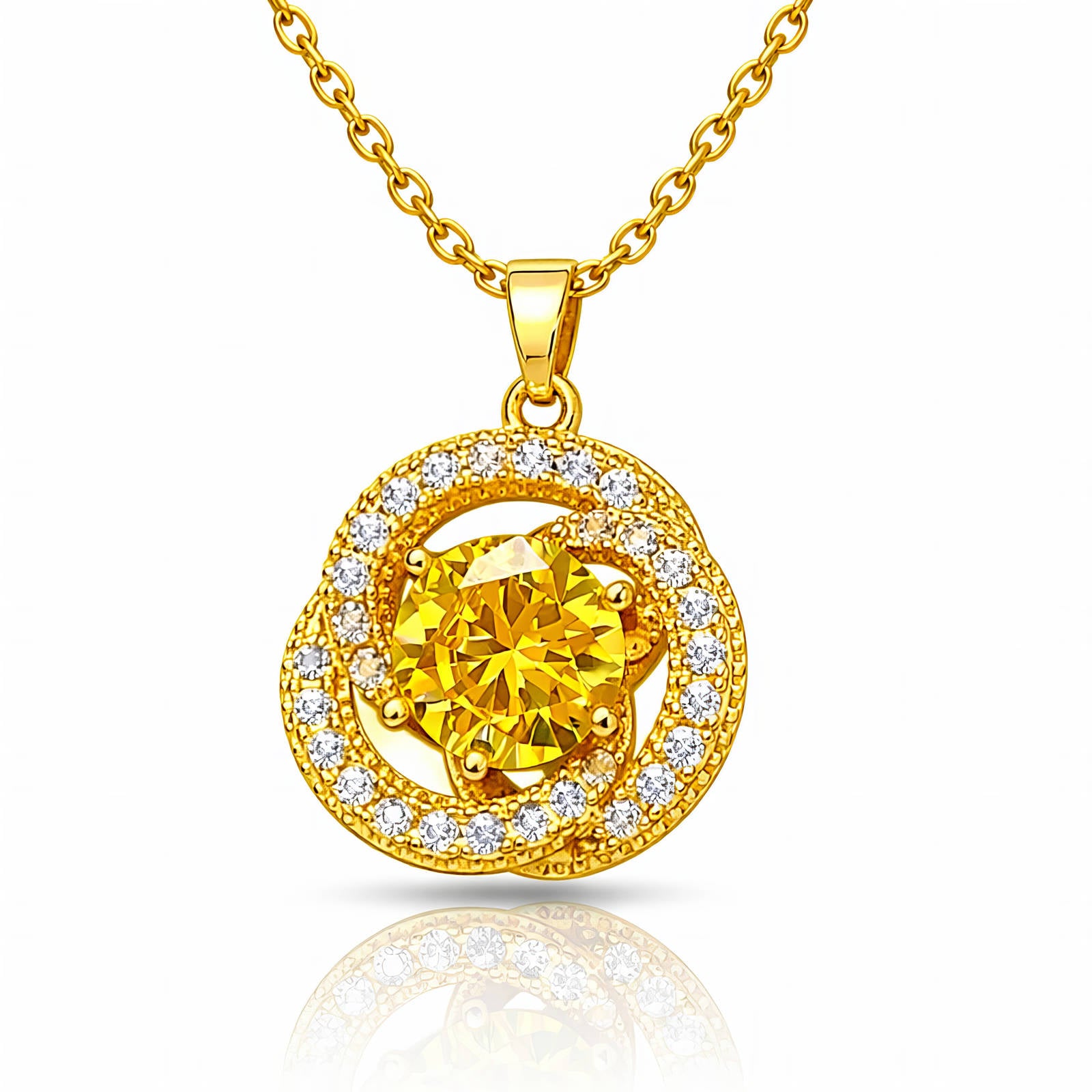 Golden Solitaire Necklace