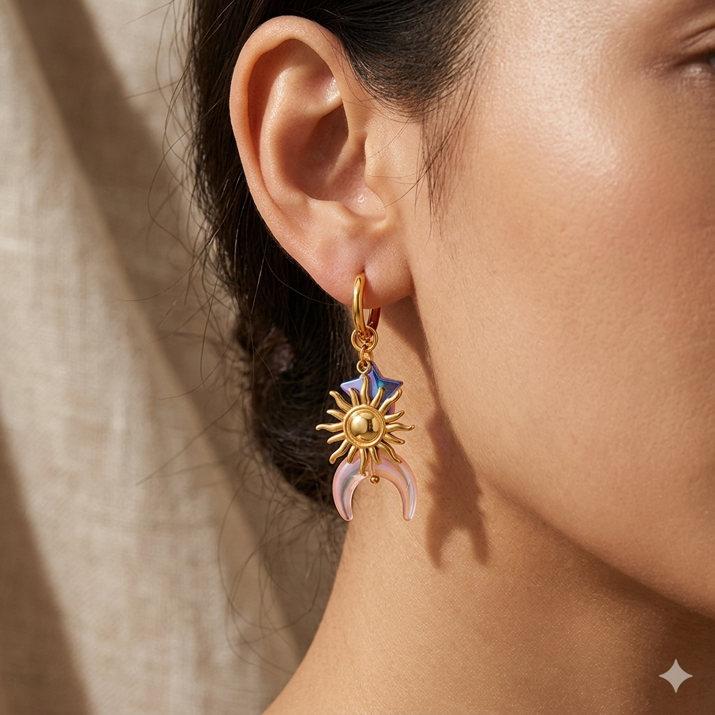 Crescent & Sun Earrings
