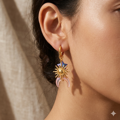 Crescent & Sun Earrings