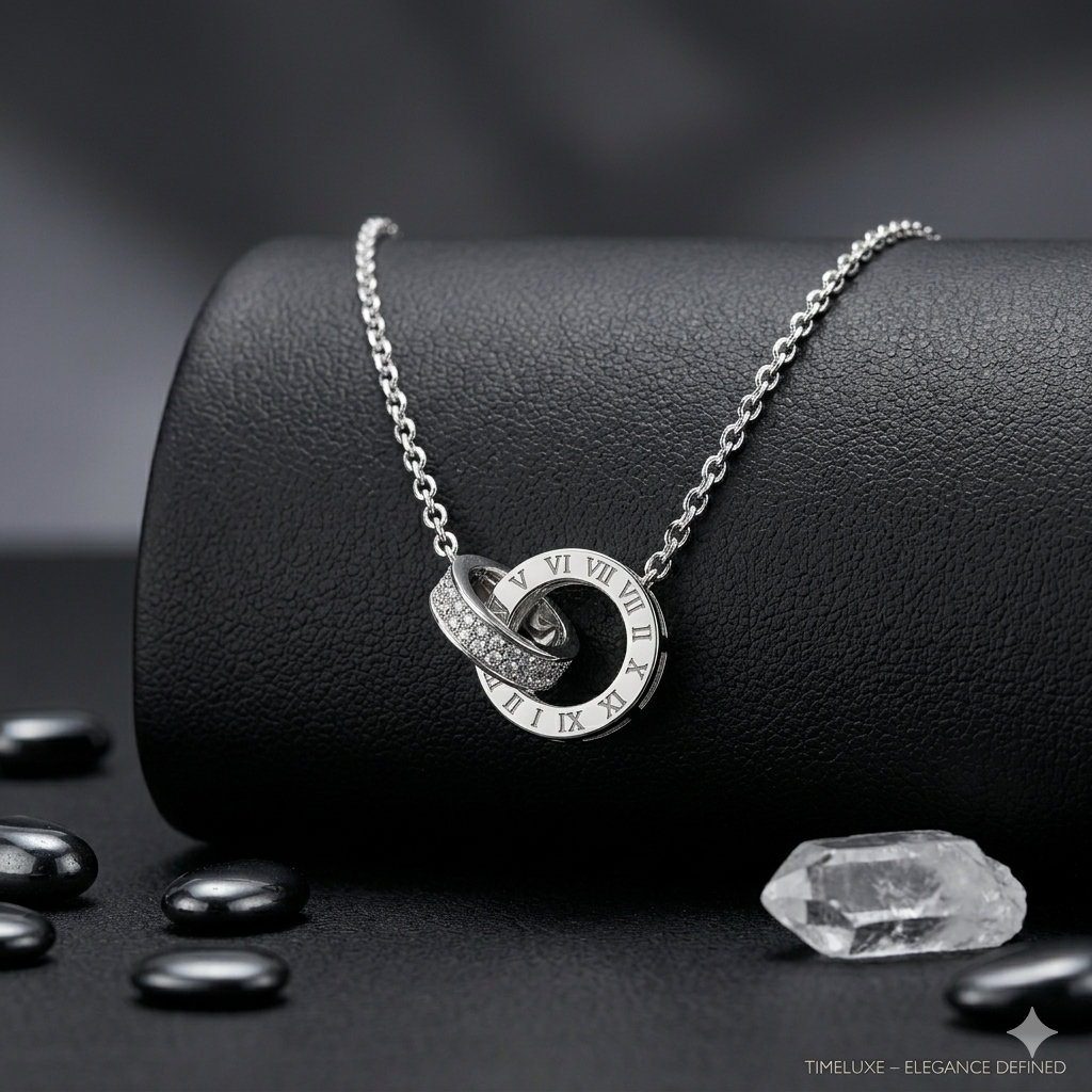 Silver Roman Circles Necklace