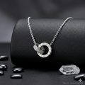 Silver Roman Circles Necklace