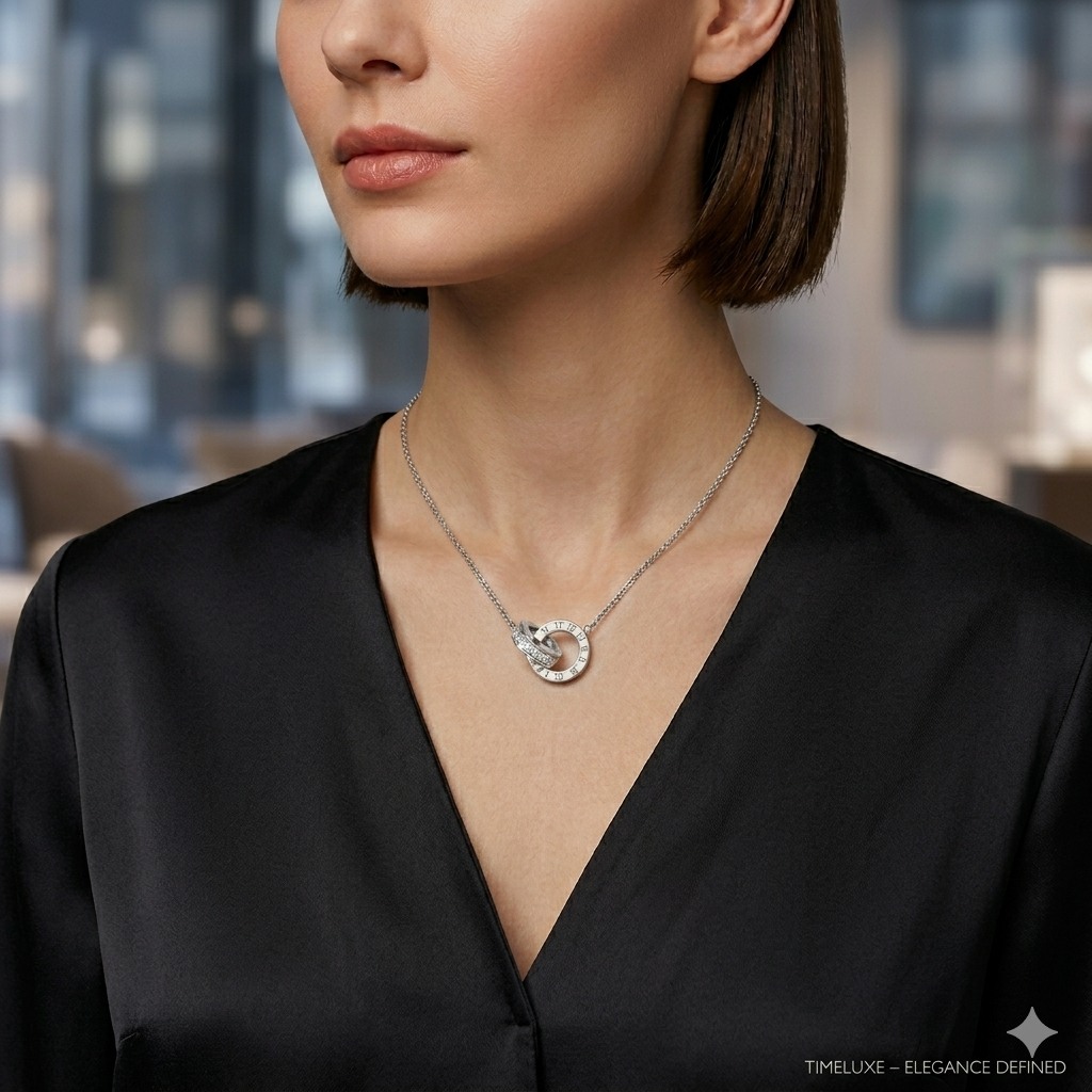 Silver Roman Circles Necklace