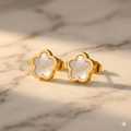 White Blossom Stud Earrings