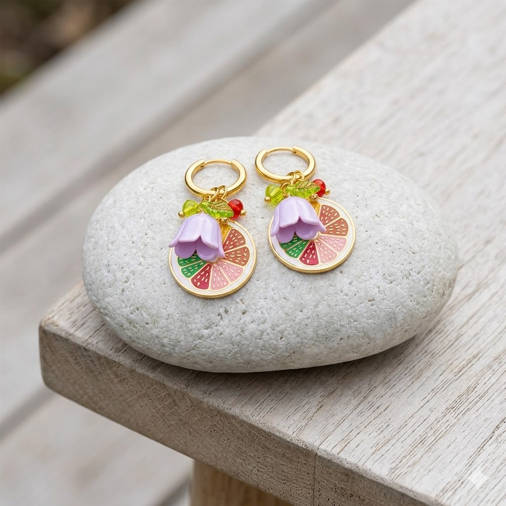 Fruit & Bloom Drop Earrings