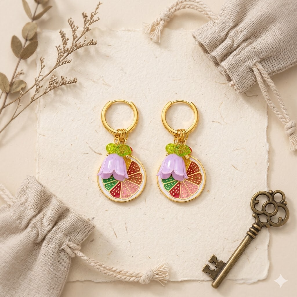 Fruit & Bloom Drop Earrings