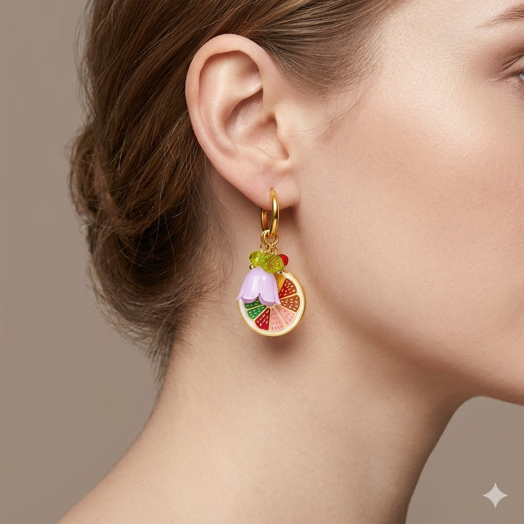 Fruit & Bloom Drop Earrings