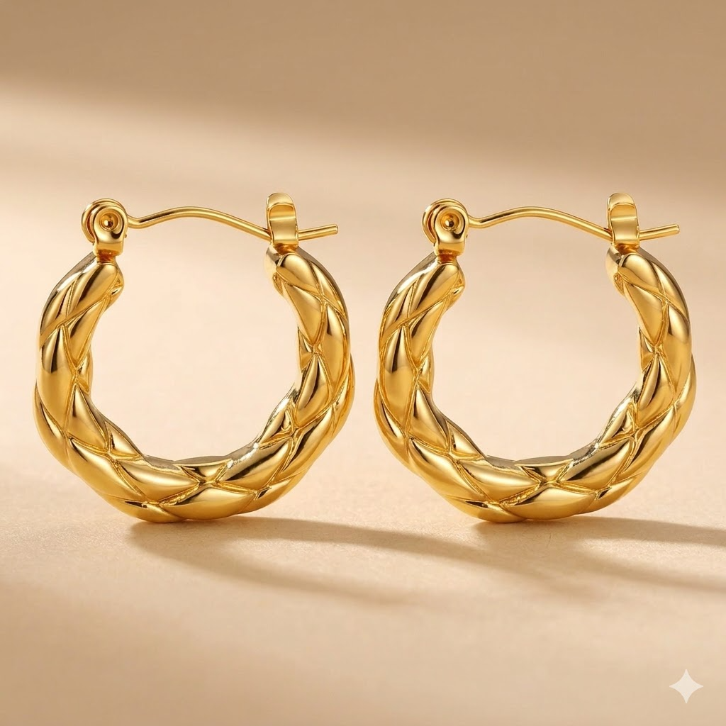 Twisted Gold Hoops