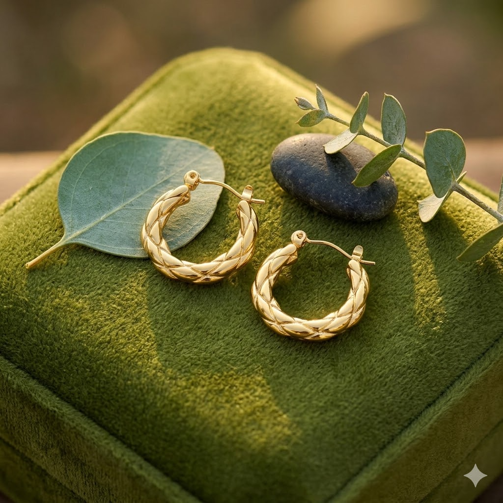 Twisted Gold Hoops