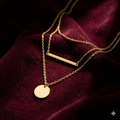 Layered Bar & Disc Necklace