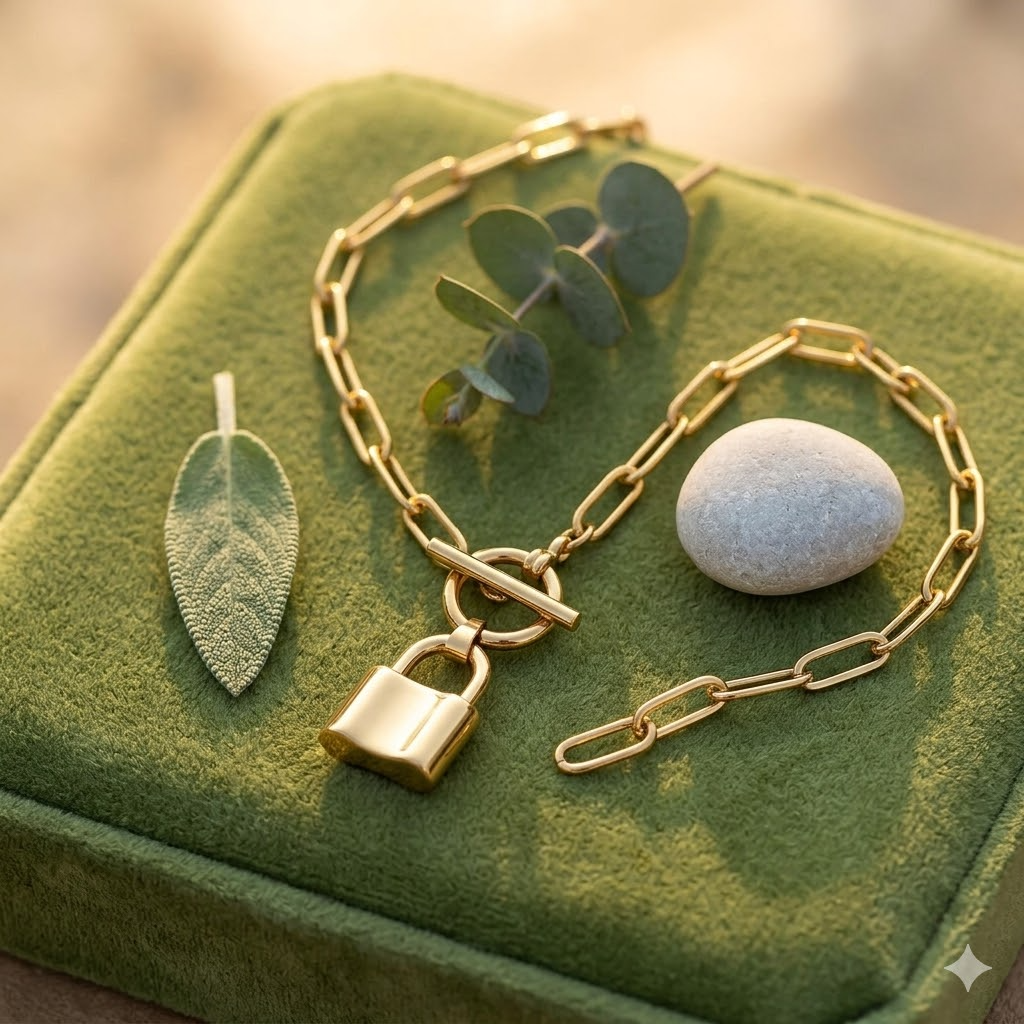 Padlock Paperclip Necklace