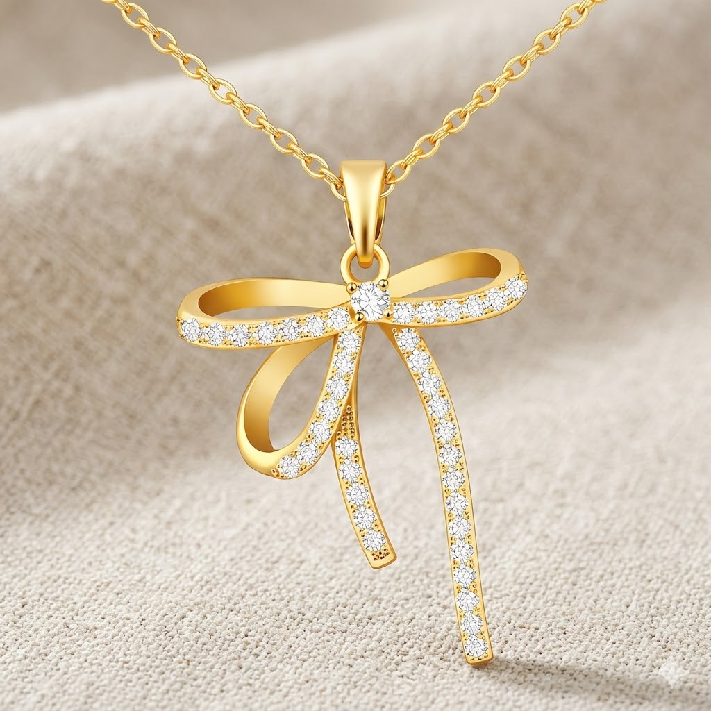 Crystal Bow Necklace