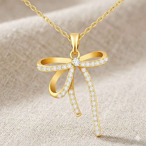 Crystal Bow Necklace