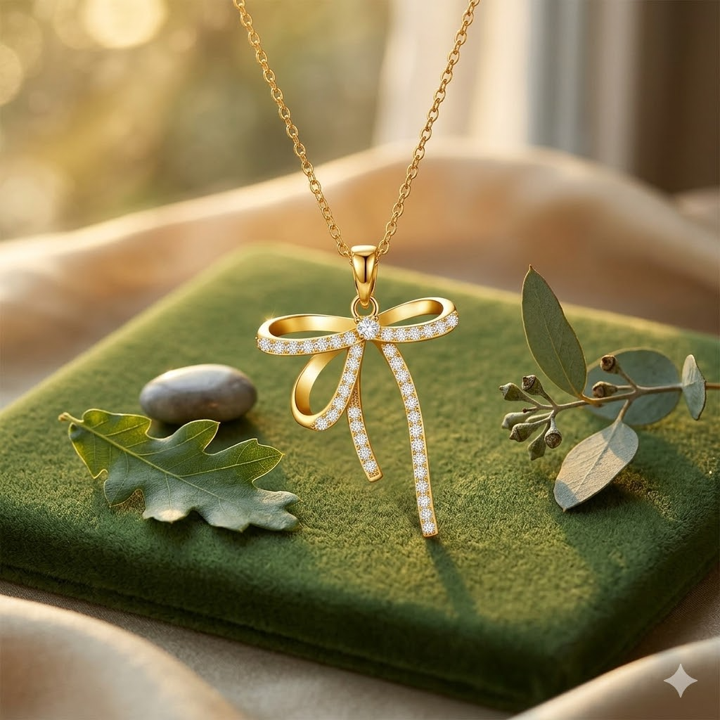 Crystal Bow Necklace