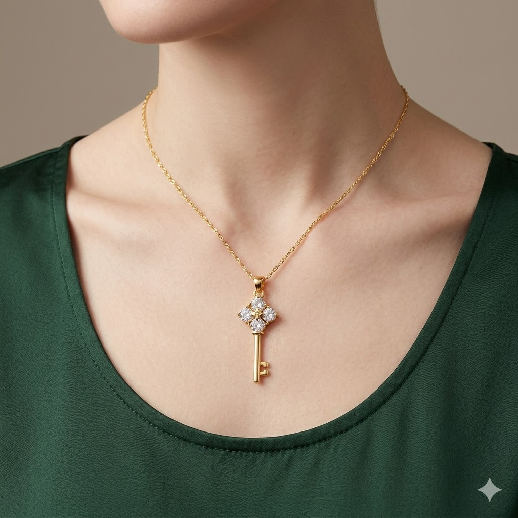 Crystal Key Necklace