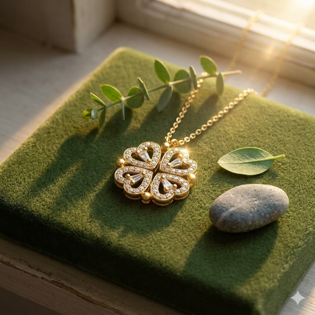 Lucky Clover Pavé Necklace