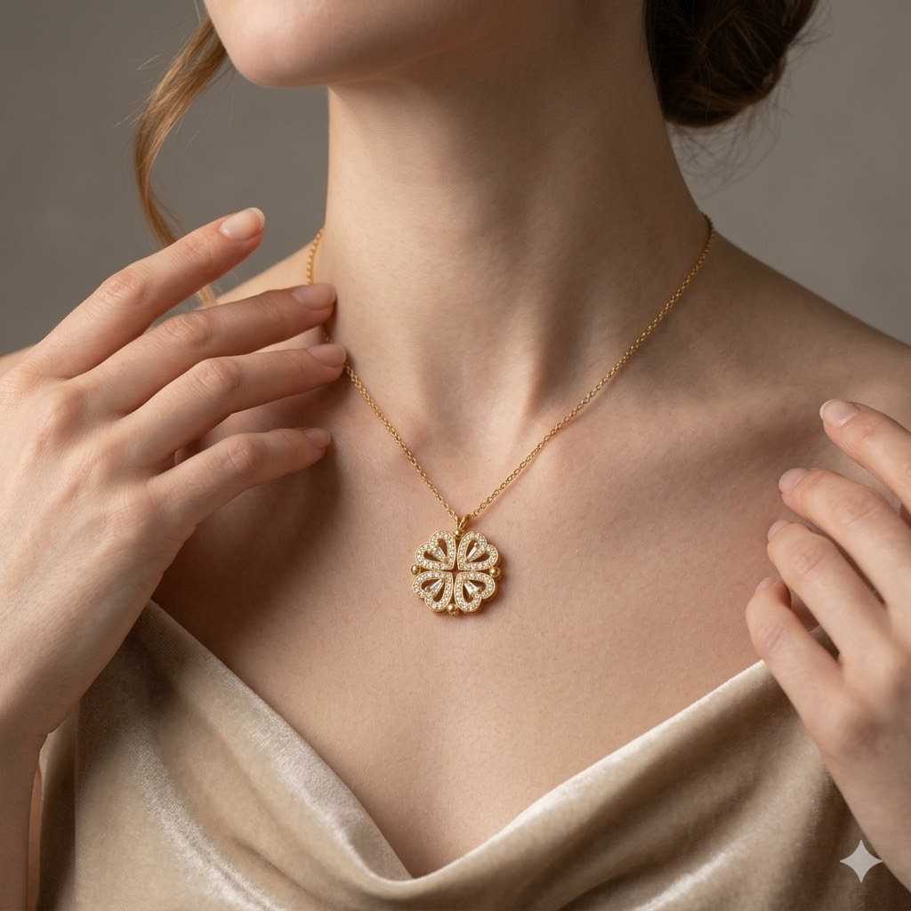 Lucky Clover Pavé Necklace