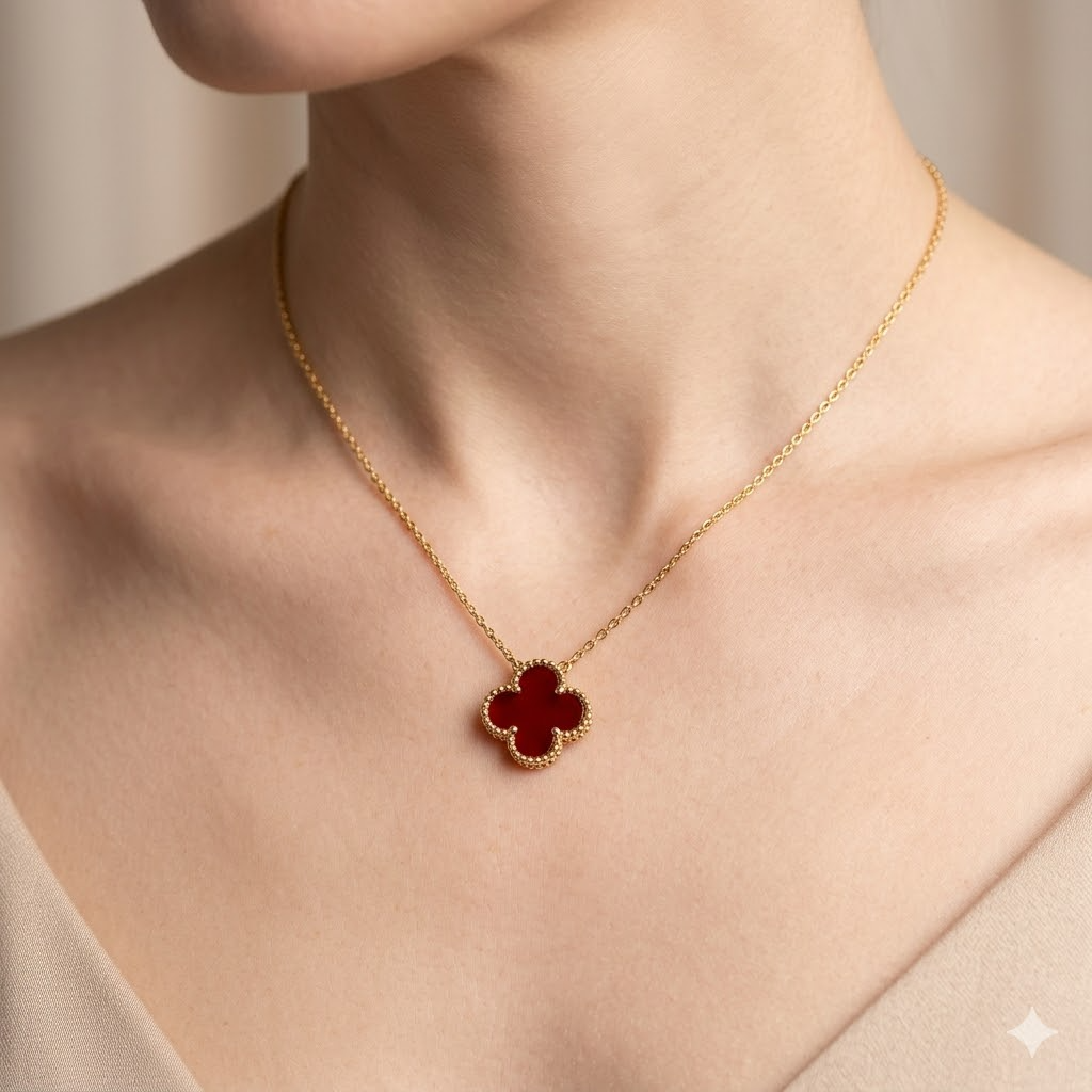 Scarlet Clover Necklace